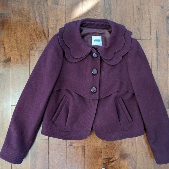 Moschino Jackets & Blazers - Moschino cheap and chic burgundy women's wool blazer in size 6